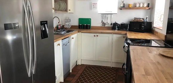 Birch Cottage Kitchen with stove